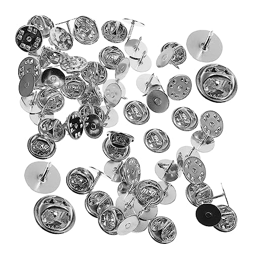 POPETPOP 50 Stück Silberne Schmetterlingskupplung Rückseiten für Anstecknadeln Krawattennadeln Abzeichen Ersatzteile Einfache Anwendung ohne Werkzeug für DIY Schmuck und Pins von POPETPOP