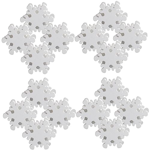 POPETPOP 50 Stück Teiliges Schneeflocken Förmige Holzperlen für DIY Schmuckherstellung und Weihnachtsdekoration Glatte Oberfläche Bunte Holzperlen als Spacer Beads für Girlanden und von POPETPOP