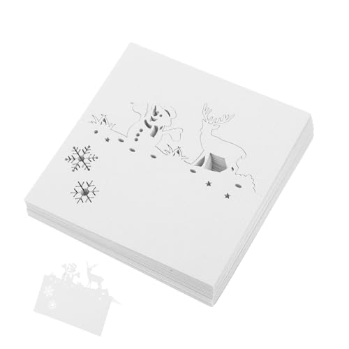 POPETPOP 50 Stück Weihnachtliche Tischkarten mit Schneemann und Rentier Motiv Praktische Tischplatzkarten für Party und Eventdekoration Weiße Sitzkarten mit Eleganten Ausstanzungen für POPETPOP 50 Stück Weihnachtliche Tischkarten mit Schneemann und Rentier Motiv Praktische Tischplatzkarten für Party und Eventdekoration Weiße Sitzkarten mit Eleganten Ausstanzungen für von POPETPOP