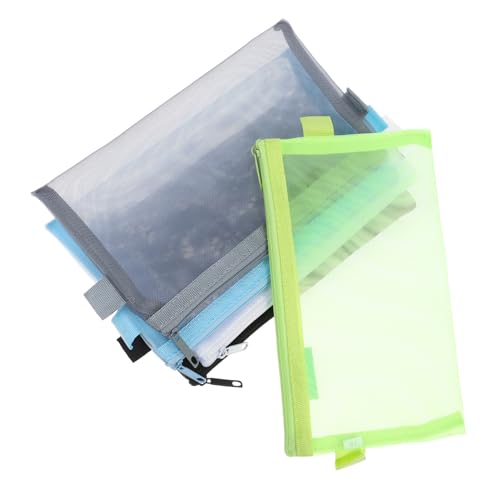 POPETPOP 5Stücke Teiliges Reißverschluss Organizer aus Transparenter Netztasche Multifunktionale Aufbewahrung für Dokumente Stifte Große Aufbewahrungstaschen von POPETPOP