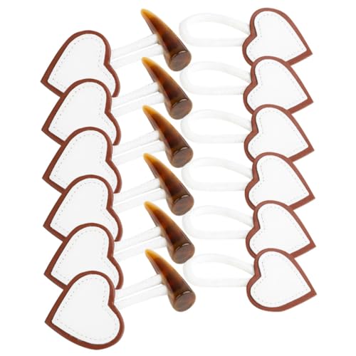 POPETPOP 6 Paare Dekorative Lederknöpfe im Imitat Horn Design Mantelknöpfe Ersatz Leder Knebelverschluss zum Annähen Vielseitige Jackenknöpfe für Mäntel und Strickjacken von POPETPOP