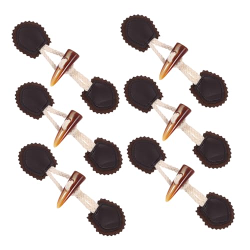 POPETPOP 6 Paare Hornknebelknöpfe für Strickjacken und Mäntel Robustes Design für DIY Modeprojekte Vielseitige Knöpfe zum Annähen an Pullover Dufflecoats und Lederaccessoires von POPETPOP