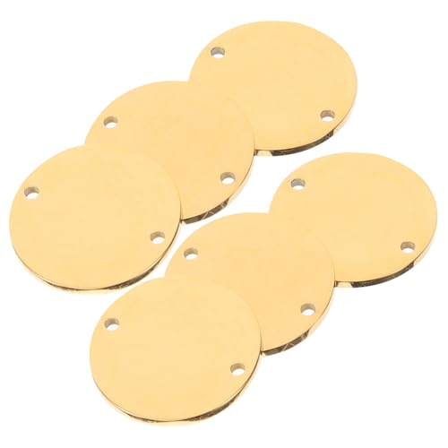 POPETPOP 6 Stück Edelstahl Hundemarke Teilig Rund mit Loch Rostfrei Gravierbare Anhänger für Halsketten DIY Haustier Identifikation Langlebige Hundetag Anhänger für Haustiere von POPETPOP