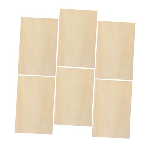 POPETPOP 6 Stück Leichte Sperrholzplatten Zum Holzbrennen, Basteln, Holzbretter Für Diy-brandmalerei, Unbehandelte Holzplatten Für Künstlerische Kreationen von POPETPOP