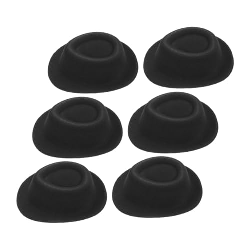 POPETPOP 6 Stück Teiliges Miniatur Jazzhut Schwarz Kleine DIY Hut Dekoration Leichte Puppenhüte für Fotoshooting Western Party und Cosplay Stilvolle Mini Hüte für Bastelprojekte von POPETPOP