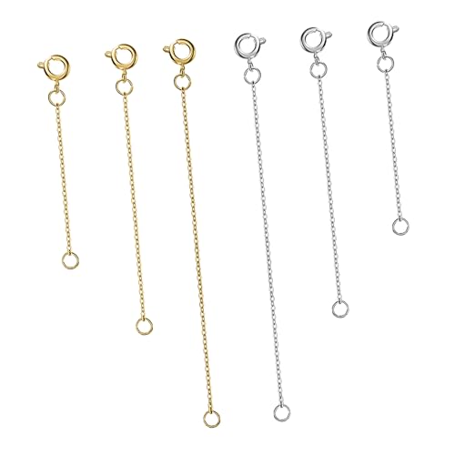 POPETPOP 6 Stück Teiliges Schmuck Verlängerungsset mit Stabile Abnehmbare Verlängerungsketten für Halsketten und Armbänder Vergoldet und Platinfarben Vielseitig für Damen Schmuckgestaltung POPETPOP 6 Stück Teiliges Schmuck Verlängerungsset mit Stabile Abnehmbare Verlängerungsketten für Halsketten und Armbänder Vergoldet und Platinfarben Vielseitig für Damen Schmuckgestaltung von POPETPOP