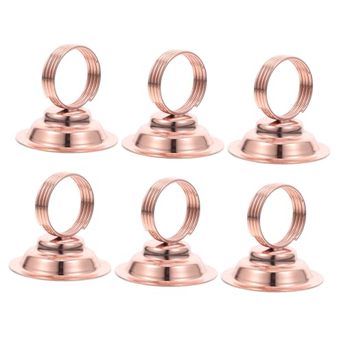 POPETPOP 6 Stück Tischkartenhalter aus Roségold und Langlebig Elegant für Hochzeit Restaurant Bankett Memo und Speisekartenhalter Platzsparend mit Stabilem Sockel Vielseitig Einsetzbar von POPETPOP