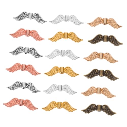POPETPOP 60 Stück Teiliges Flügel form Charm Legierung Anhänger für DIY Schmuckherstellung Handmade Supplies Engelsflügel Perlen für Armbänder Schutzsymbol Geburtstagsgeschenke von POPETPOP