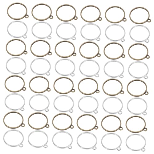POPETPOP 60 Stück Teiliges Runde Offene Lünette Anhänger mit Hohlem Rahmen Legierter Schmuck DIY für Harz Charms für Halsketten Ohrringe Armbänder Passend für Resin Schmuckherstellung POPETPOP 60 Stück Teiliges Runde Offene Lünette Anhänger mit Hohlem Rahmen Legierter Schmuck DIY für Harz Charms für Halsketten Ohrringe Armbänder Passend für Resin Schmuckherstellung von POPETPOP