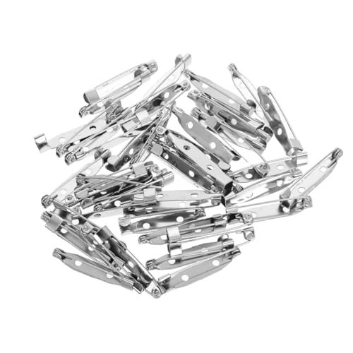 POPETPOP 60Stücke Sicherheitsnadeln mit Versilberter Metallrückseite Anstecknadeln mit Verriegelbarem Sicherheitsverschluss für DIY Schmuckherstellung und Bastelprojekte von POPETPOP