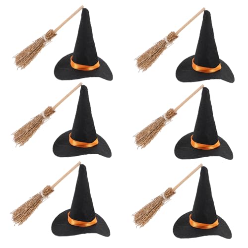 POPETPOP 6Satz Mini Hexenhüte und Besen für Halloween Dekoration DIY Hexenhandwerk Requisite für Partys und Cosplay Teilig Hüte Besen POPETPOP 6Satz Mini Hexenhüte und Besen für Halloween Dekoration DIY Hexenhandwerk Requisite für Partys und Cosplay Teilig Hüte Besen von POPETPOP