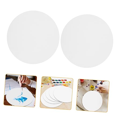 POPETPOP 6Stücke Runde Künstlerleinwand Premium Maltafel für Öl und Acrylfarben Hochwertige Malunterlage für Künstler und Bastler für Projekte und Hobbys von POPETPOP