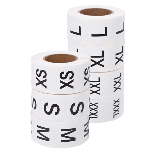 POPETPOP 7Rollen Runde Selbstklebende Größenetiketten für Kleidung Klarer Druck Einfache Anwendung für Haushalt und Einzelhandel POPETPOP 7Rollen Runde Selbstklebende Größenetiketten für Kleidung Klarer Druck Einfache Anwendung für Haushalt und Einzelhandel von POPETPOP
