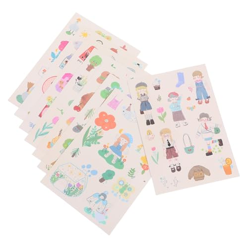 POPETPOP 8 Blätter Blumen- Und Pflanzenaufkleber, Vintage-pflanzen, Blumen, Blätter, Aufkleber Für Diy-sammelalben, Journaling, Handkonto, Handyhülle von POPETPOP