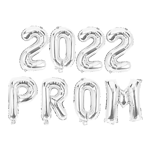 POPETPOP 8 Stück Ballonanzug Ballballon Blau Und Mittelstücke Abschlussballondekore Luftballons für die Abschlussfeier Szene-Layout-Ballon-Requisite Partyballons Aluminiumfolie Silber von POPETPOP