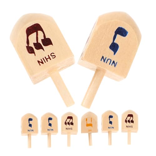 POPETPOP 8 Stück Kreisel Chanukka-Dekorationen Im Innenbereich Dreidel Für Kreiselspielzeug Hanukka - Dreidel Masse Dreidel-Spiel Hölzerne Spinning Holz POPETPOP 8 Stück Kreisel Chanukka-Dekorationen Im Innenbereich Dreidel Für Kreiselspielzeug Hanukka - Dreidel Masse Dreidel-Spiel Hölzerne Spinning Holz von POPETPOP