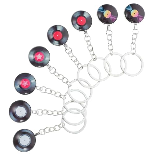 POPETPOP 8 Stück Retro Teiliges Vinyl Schallplatten Schlüsselanhänger Leichter Musikanhänger für Taschen Rucksäcke Gürtel Dekoratives Partyzubehör und Geschenkidee POPETPOP 8 Stück Retro Teiliges Vinyl Schallplatten Schlüsselanhänger Leichter Musikanhänger für Taschen Rucksäcke Gürtel Dekoratives Partyzubehör und Geschenkidee von POPETPOP
