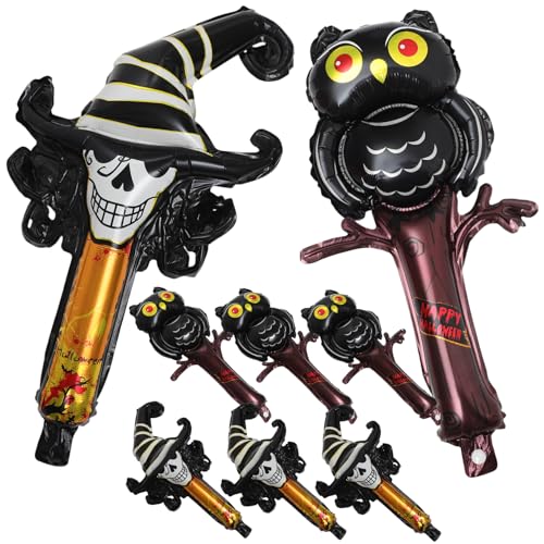 POPETPOP 8 Stück Teiliges Halloween Folienballon mit Schädel und Eule Langlebige Aluminiumfolie Partydeko für Wand Fenster Tür Wiederverwendbar als Foto Requisite und Halloween Dekoration POPETPOP 8 Stück Teiliges Halloween Folienballon mit Schädel und Eule Langlebige Aluminiumfolie Partydeko für Wand Fenster Tür Wiederverwendbar als Foto Requisite und Halloween Dekoration von POPETPOP