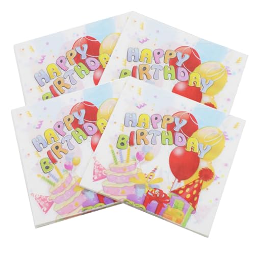 POPETPOP 80Blätter Geburtstagsservietten Für Kinderpartys Personalisierte Cocktailservietten Servietten Pro Packung Tischdeko Für Babypartys Und Feiern von POPETPOP