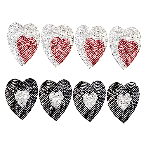 POPETPOP 8Stücke Teiliges Herzförmiges Strass Patch für Taschenapplikationen Dekorative Mantelflecken und Haushaltskleidung DIY für Kleidung Taschen und Hüte Einfach von POPETPOP