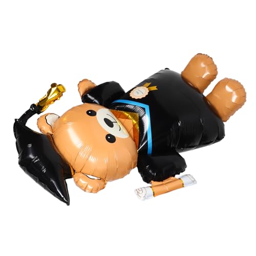 POPETPOP Abschlussbärballon Abschluss aufblasbare Dekorationen Dekorationsset für den Abschluss Cartoon-Tier-Ballon Luftballons für die Abschlussfeier Aluminiumfolie Black von POPETPOP