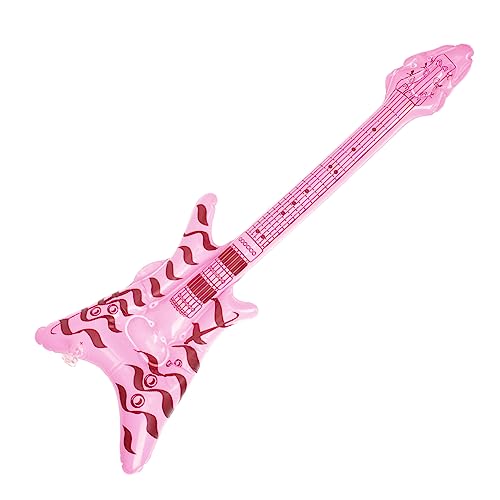 POPETPOP Aufblasbare Gitarre Dekorative Party Requisite für Rockmusik Themen Tragbares Musikinstrument für Erwachsene Zufällige Farben für Disco und Mottopartys von POPETPOP