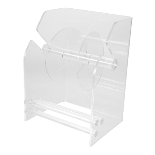 POPETPOP Aufkleber Spender Organizer mit Fächern Einstellbarer Etikett Rollhalter aus Robustem Acryl für Büro Schule und Zuhause Kompakte und Vielseitige Aufbewahrungslösung von POPETPOP