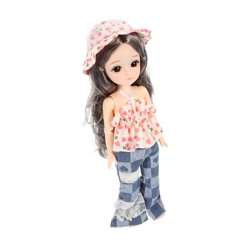 POPETPOP Bjd Puppe für Mädchen 30cm Kawaii Gliederpuppe mit Kleidung Schuhen und Hut Sommer Bohemian Stil Spielzeug zum Geburtstag POPETPOP Bjd Puppe für Mädchen 30cm Kawaii Gliederpuppe mit Kleidung Schuhen und Hut Sommer Bohemian Stil Spielzeug zum Geburtstag von POPETPOP
