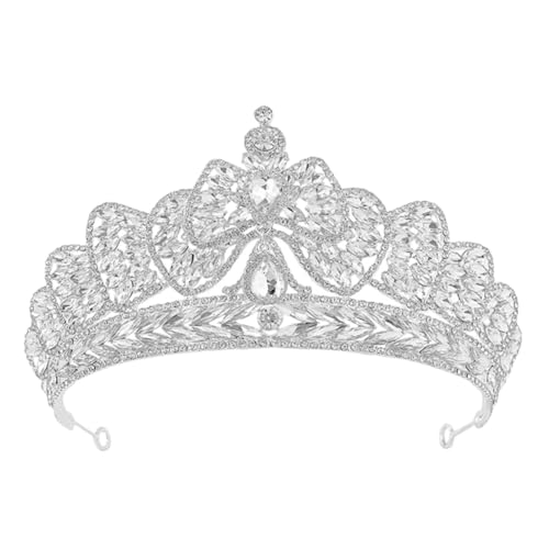 POPETPOP Braut Tiara mit Strahlenden Strasssteinen Leichtes Diadem Haarband Vielseitiger Haarschmuck für Damen Geeignet für Hochzeiten Partys Abschlussball und Festliche Anlässe von POPETPOP