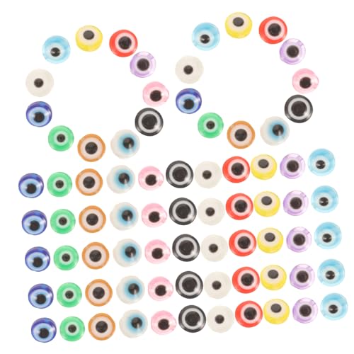 POPETPOP Bunte Resin Evil Eye Schmuckperlen Flach Rund DIY Bastelperlen für Armbänder Halsketten Handgefertigten Schmuck Mixfarben von POPETPOP
