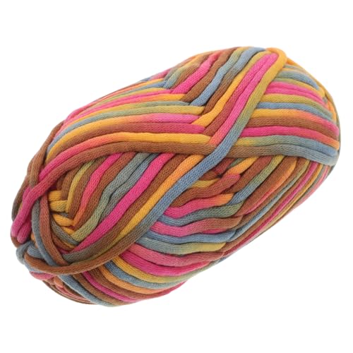 POPETPOP Buntes T Shirt Garn zum Häkeln und Stricken Dickes Weiches Bändchengarn für DIY Handarbeiten Geeignet für Decken Taschen Pullover Lebendige Farben Warme Vielseitige von POPETPOP