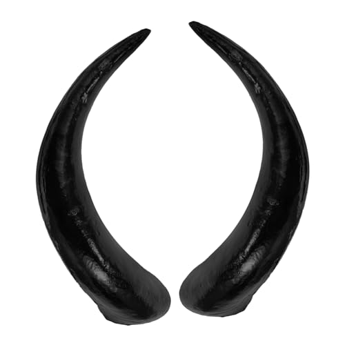 POPETPOP DIY Ox Horns Halloween Stirnband Zubehör Schwarze Große Imitation Bull Hörner Karneval Kostüm Accessoire Handwerklich Detailreich für Party und Verkleidung POPETPOP DIY Ox Horns Halloween Stirnband Zubehör Schwarze Große Imitation Bull Hörner Karneval Kostüm Accessoire Handwerklich Detailreich für Party und Verkleidung von POPETPOP
