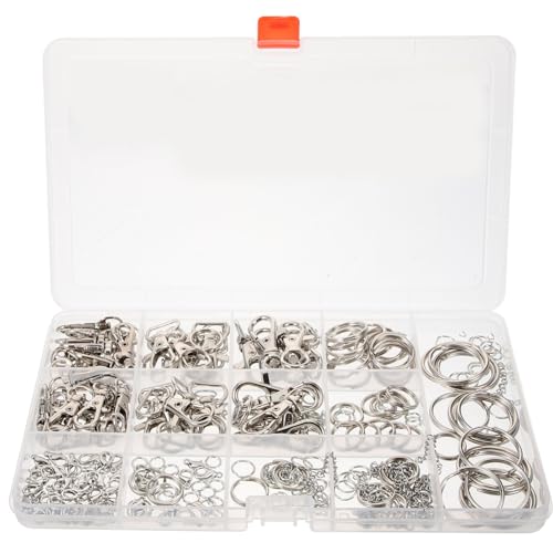 POPETPOP DIY Schmuck Karabinerverschlüsse Teilig Biegeringe und Schlüsselanhänger Ringe für Halsketten und Armbänder Einfach zu Installieren Vielseitige POPETPOP DIY Schmuck Karabinerverschlüsse Teilig Biegeringe und Schlüsselanhänger Ringe für Halsketten und Armbänder Einfach zu Installieren Vielseitige von POPETPOP