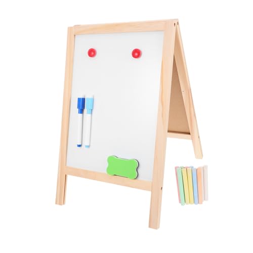 POPETPOP Doppelseitige Holztafel mit Abwischbarer Whiteboard und Kreidefläche Wiederverwendbares Zeichenbrett für Multifunktionale und Schreibtafel Kreativität und Lernen POPETPOP Doppelseitige Holztafel mit Abwischbarer Whiteboard und Kreidefläche Wiederverwendbares Zeichenbrett für Multifunktionale und Schreibtafel Kreativität und Lernen von POPETPOP