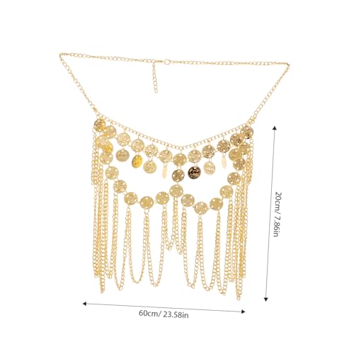 POPETPOP Exotischer Tribal Veil Gesichtsschleier aus Atmungsaktivem Metall mit Ketten und Quasten für Bauchtanz Bühnenkostüm und Kostümparty Zubehör Damen POPETPOP Exotischer Tribal Veil Gesichtsschleier aus Atmungsaktivem Metall mit Ketten und Quasten für Bauchtanz Bühnenkostüm und Kostümparty Zubehör Damen von POPETPOP