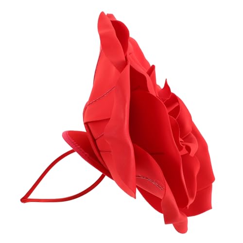 POPETPOP Extravaganter Roter Rosen Haarreif mit Großem Blumenkranz für Braut Brautjungfern und Festliche Anlässe Wie Hochzeiten Geburtstage Bälle und Frühlingsveranstaltungen Leicht und von POPETPOP