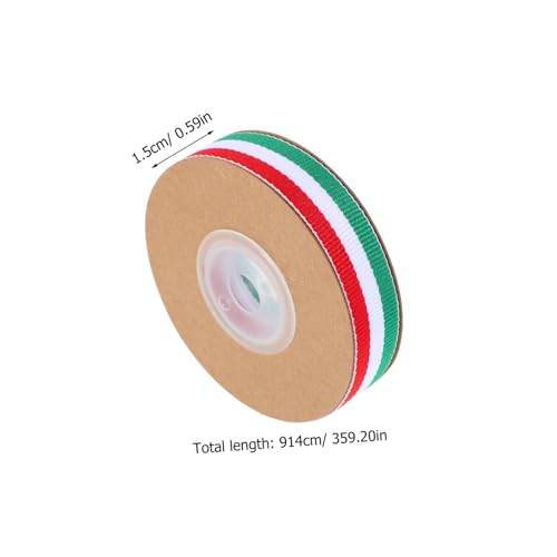POPETPOP Gestreiftes Geschenkband Rot Weiß Grün Breit Yards Polyester Schleifenband für Geschenkverpackung Blumensträuße Trophäen DIY Basteln und Festliche Dekoration von POPETPOP