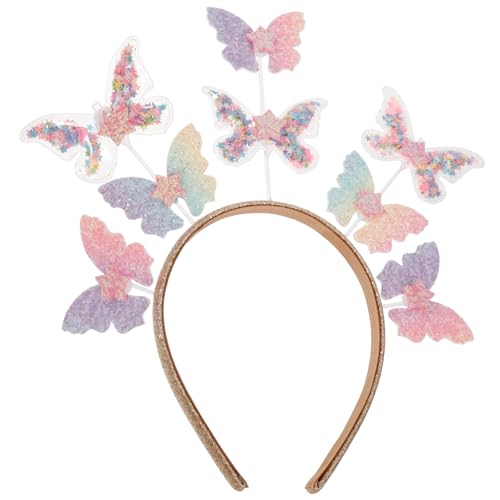 POPETPOP Glitzer Schmetterling Haarreif für Farbverlaufendes Kunststoff Stirnband Leichtes Party und Festival Haarschmuck für Kleine Mädchen Geeignet für Verschiedene Kopfgrößen und POPETPOP Glitzer Schmetterling Haarreif für Farbverlaufendes Kunststoff Stirnband Leichtes Party und Festival Haarschmuck für Kleine Mädchen Geeignet für Verschiedene Kopfgrößen und von POPETPOP