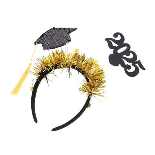 POPETPOP Graduation Headband mit Verstellbarer Elastizität und Quaste Einzigartiges Doktorhut Haarband für Abschlussfeiern Geeignet für Kopfgrößen und Vielseitig Einsetzbar bei Uni Studium von POPETPOP