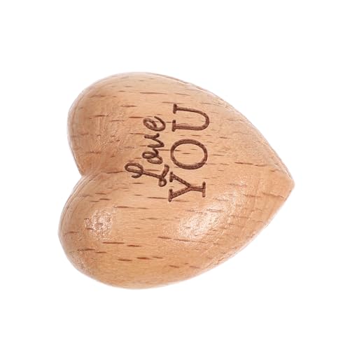 POPETPOP Graviertes Holzherz Love You Handgefertigtes aus Buchenholz Dekorationsstück für Valentinstag Geburtstage und Besondere Anlässe Einzigartiges von POPETPOP