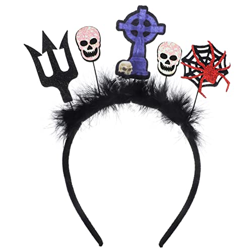 POPETPOP Halloween Haarreif Spinnen Design aus Premium Filz und Federn Leichtes Komfortables Haaraccessoire für Frauen und Mädchen als Foto Requisite für Halloween und Kostümpartys von POPETPOP