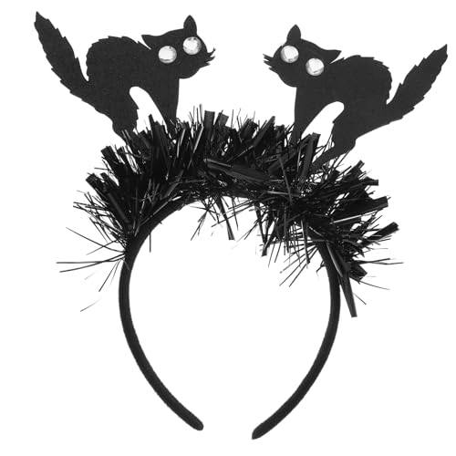 POPETPOP Halloween Katzenohren Haarreif Schwarzer Cat Hair Hoop Einzigartiges Stirnband für Kostüm Party Cosplay Universalgröße Langlebig und Dekorativ für Damen und Mädchen POPETPOP Halloween Katzenohren Haarreif Schwarzer Cat Hair Hoop Einzigartiges Stirnband für Kostüm Party Cosplay Universalgröße Langlebig und Dekorativ für Damen und Mädchen von POPETPOP
