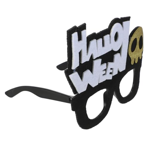 POPETPOP Halloween Partybrille Schädelkopf Gelb Kunststoff Leicht Halloween Kostüm Accessoire Spaßige Cosplay Requisite für Foto Booth und Themenpartys von POPETPOP