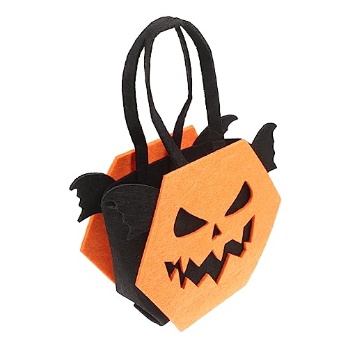POPETPOP Halloween Süßwarenbeutel mit Teufelmuster Wiederverwendbare Geschenktüte für Partys Leuchtende Farben und Griff Design für Halloween Feiern und Süßigkeiten von POPETPOP
