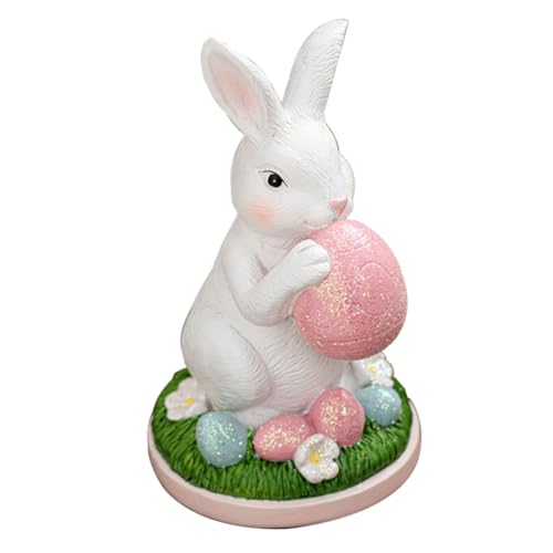 POPETPOP Hasen Ornament Kaninchen Ornament Ostereier Dekorationen Ostereier Ornament Tischdekoration Osterdekoration Hasen Desktop Ornamente Osterdekoration Harz von POPETPOP