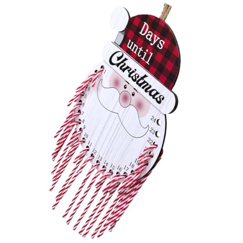POPETPOP Holz Adventskalender zum Aufhängen Langlebige Weihnachtsdeko mit Santa Festlicher Türschmuck für Gemütliche Wohnräume Einzigartiges Design für Fröhliche Festtage von POPETPOP