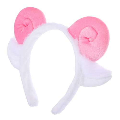 POPETPOP Klaue Stirnband Ziegenkostüm Für Tierhörner Halloween-stirnbänder Für Erwachsene Halloween-stirnbänder Für Frauen Magd Stirnband Pelzige Ohren Kostümstirnband Plastik Rosa von POPETPOP