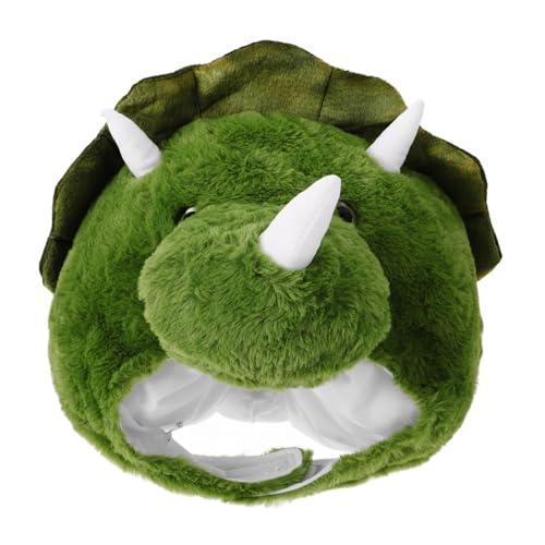 POPETPOP Lustiger Dinosaurier Kostüm Hut Weiches Material Bequeme Dreieckiger Dino Kopf Haube Für Karneval Foto Requisiten Und Rollenspiele von POPETPOP