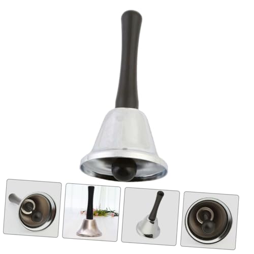 POPETPOP Metall Handglocke mit Komfortablem Griff Extra Laut und Vielseitig Einsetzbar Klassische Tischglocke für Restaurant Bar Hotel Haustiertraining und Serviceanrufe von POPETPOP
