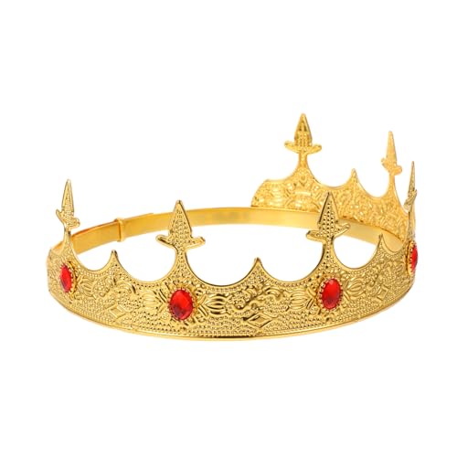 POPETPOP Metallegierte Vintage Königskrone Herren Kopfschmuck Robust für Kostüm Geburtstagsfeier Mittelalter Fasching Karneval Zubehör von POPETPOP